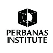Logo Black and white Perbanas Institute Vertikal