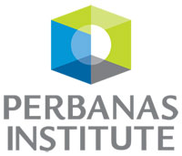 Logo Perbanas Institute Vertikal warna